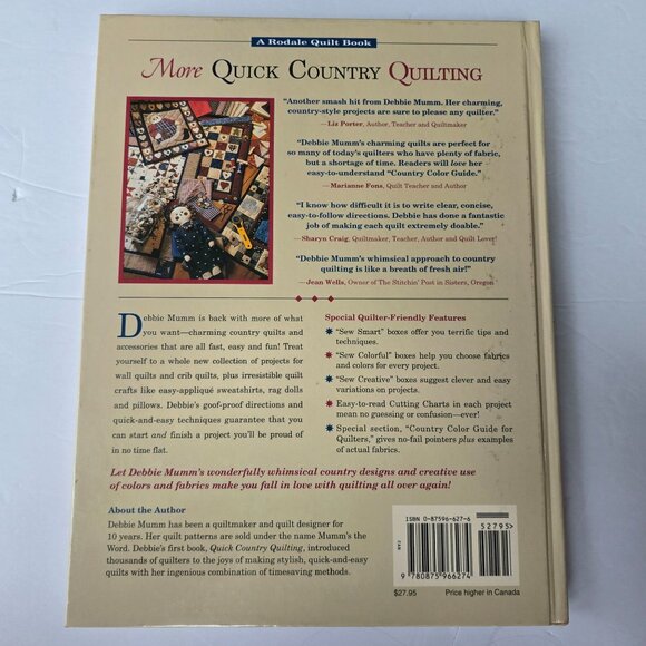 More Quick Country Quilting By Debbie Mumm Hardcover 60 Fast & Fun Projects - Picture 14 of 16